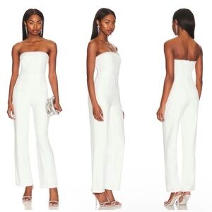 Superdown Keke Strapless Jumpsuit in Ivory Size S